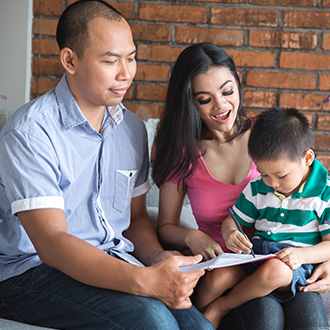 Picture of a christian family with a child